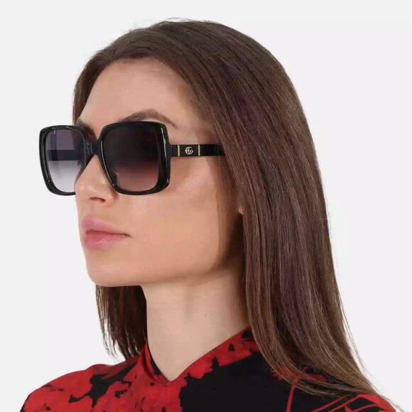 NEW Gucci Grey Gradient Square Ladies Sunglasses